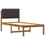 vidaXL Rám postele s čalúneným čelom Prírodná a tmavosivá 75 x 190 cm – Obrázok 3