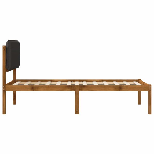 vidaXL Rám postele s čalúneným čelom Prírodná a tmavosivá 75 x 190 cm – Obrázok 5