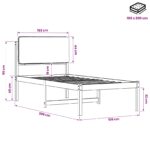 vidaXL Rám postele s čalúneným čelom Prírodná a tmavosivá 100 x 200 cm – Obrázok 11