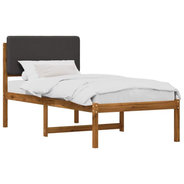 vidaXL Rám postele s čalúneným čelom Prírodná a tmavosivá 75 x 190 cm – Obrázok 2