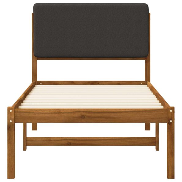 vidaXL Rám postele s čalúneným čelom Prírodná a tmavosivá 75 x 190 cm – Obrázok 4