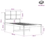 vidaXL Rám postele s čalúneným čelom Bielená a taupe 90 x 200 cm – Obrázok 11