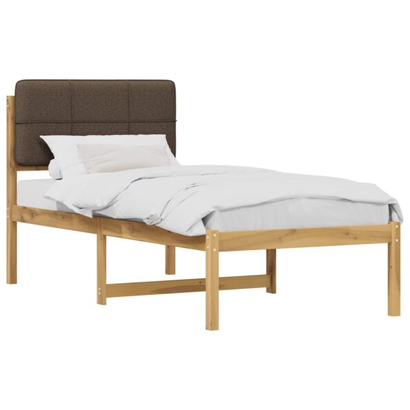 vidaXL Rám postele s čalúneným čelom Bielená a taupe 90 x 200 cm – Obrázok 2
