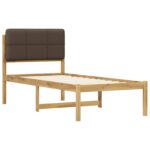 vidaXL Rám postele s čalúneným čelom Bielená a taupe 90 x 200 cm – Obrázok 3