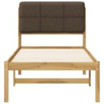 vidaXL Rám postele s čalúneným čelom Bielená a taupe 90 x 200 cm – Obrázok 4