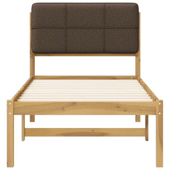 vidaXL Rám postele s čalúneným čelom Bielená a taupe 90 x 200 cm – Obrázok 4