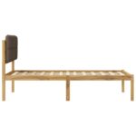 vidaXL Rám postele s čalúneným čelom Bielená a taupe 90 x 200 cm – Obrázok 5