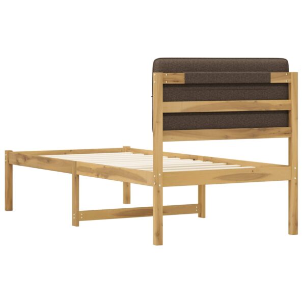 vidaXL Rám postele s čalúneným čelom Bielená a taupe 90 x 200 cm – Obrázok 6