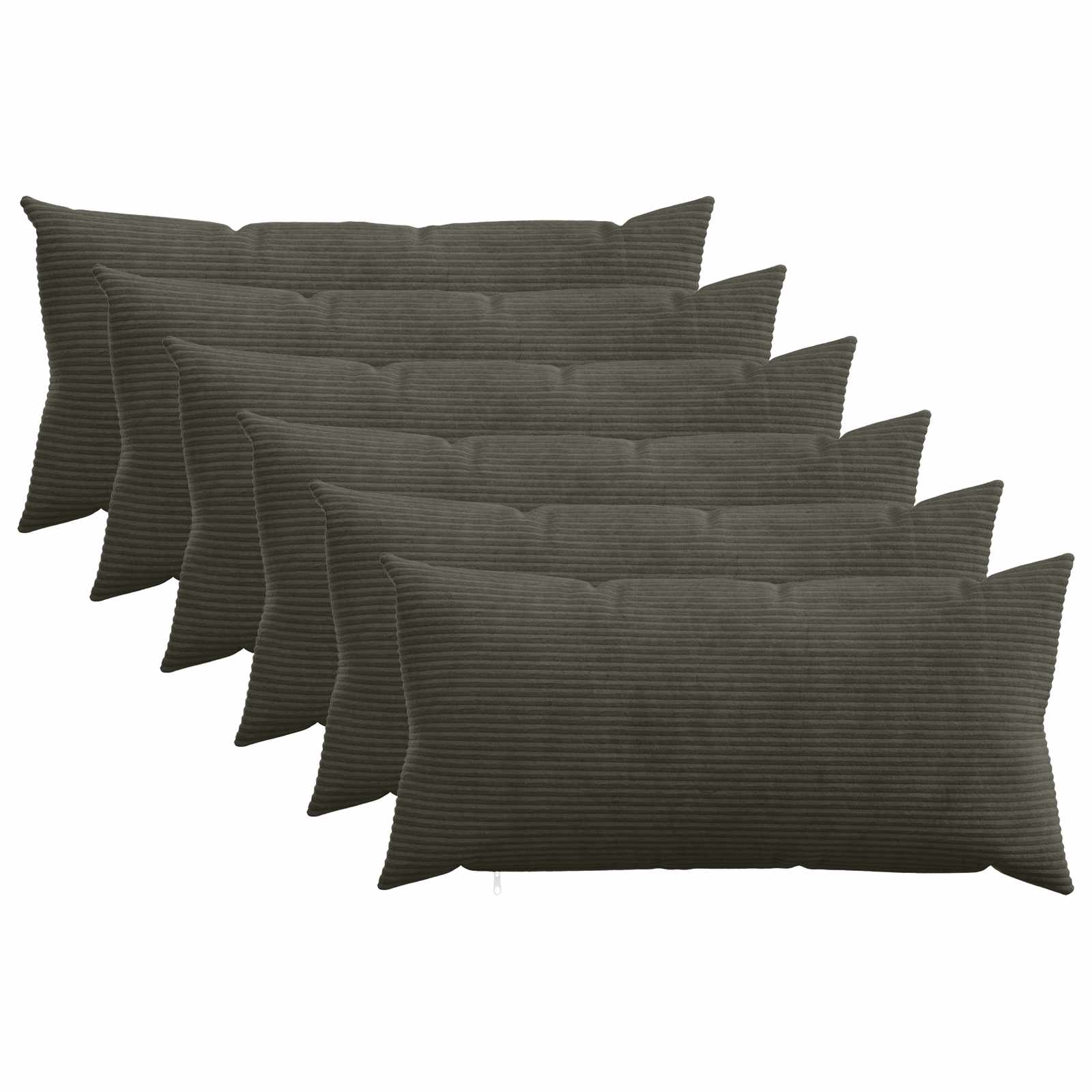 909544_1.jpg vidaXL Poťah na podložku 6 pcs HEERLEN Antracitová 40 x 70 cm manšestr – Obrázok 1