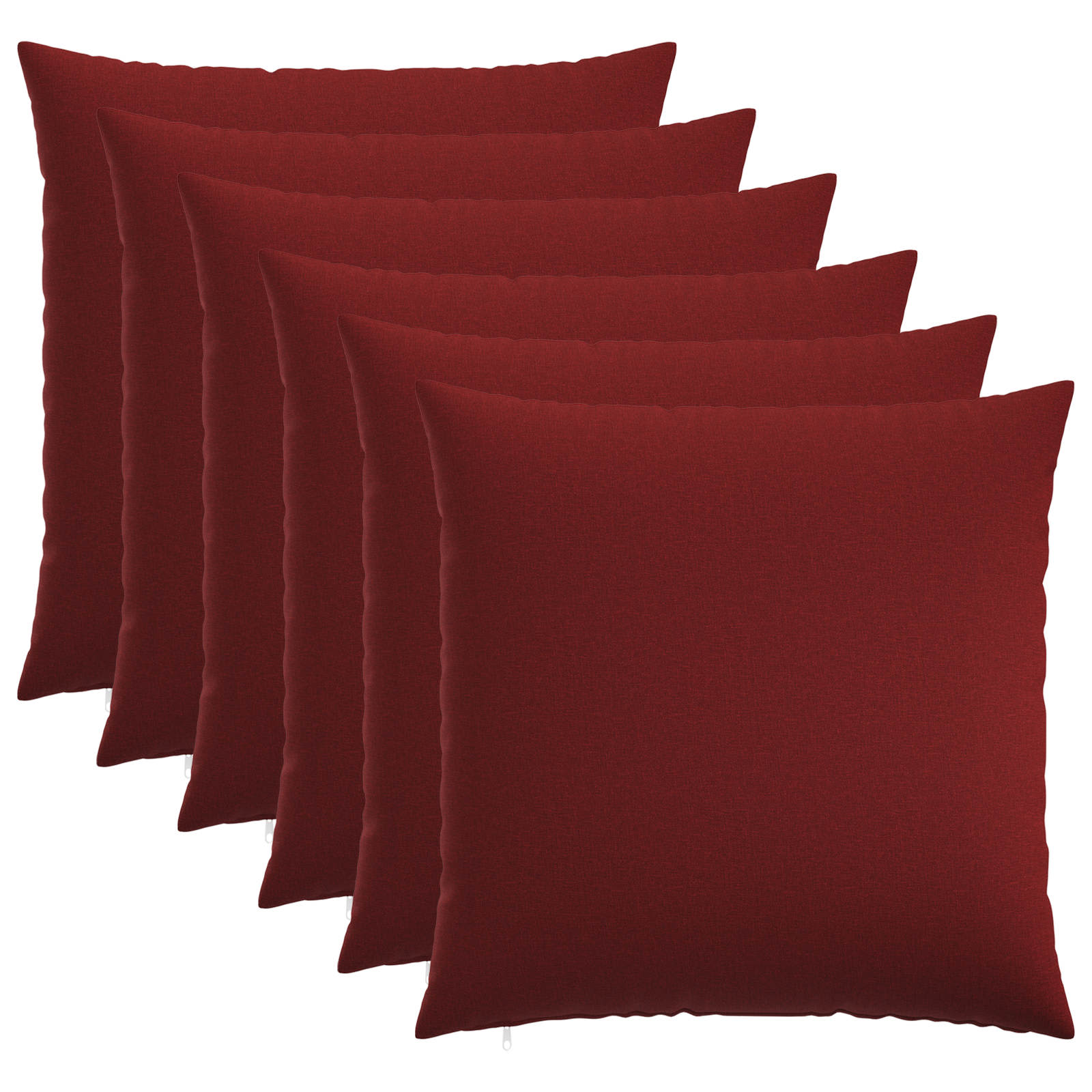 913504_1.jpg vidaXL Poťah na podložku 6 ks HEERLEN Víno červené 80 x 80 cm Látka – Obrázok 1