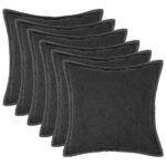 vidaXL Poťah na podložku 6 ks HOUTEN Tmavosivá 35 x 35 cm Bouclé – Obrázok 2
