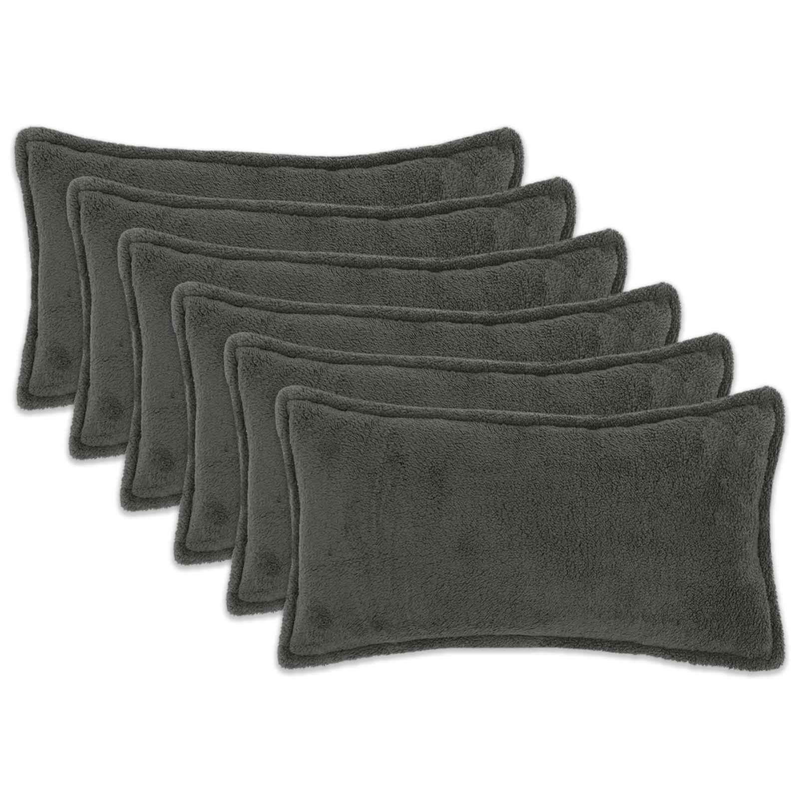 918374_1.jpg vidaXL Poťah na podložku 6 pcs HOUTEN Tmavosivá 40 x 80 cm Bouclé – Obrázok 1
