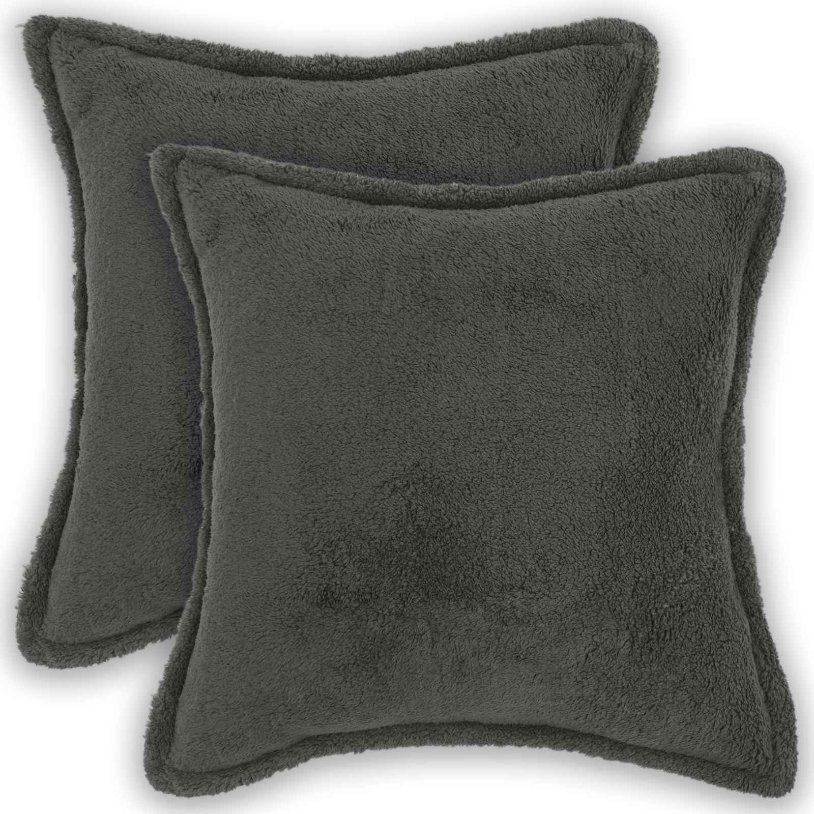 918832_1.jpg vidaXL Poťah na podložku 2 pcs HOUTEN Tmavosivá 45 x 45 cm Bouclé – Obrázok 1