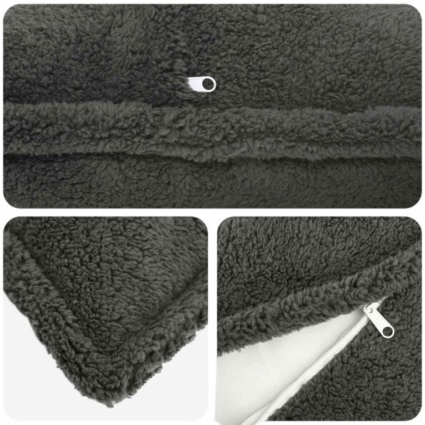 vidaXL Poťah na podložku 2 pcs HOUTEN Tmavosivá 45 x 45 cm Bouclé – Obrázok 4