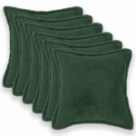 vidaXL Poťah na podložku 6 pcs HOUTEN Tmavozelená 50 x 50 cm Bouclé