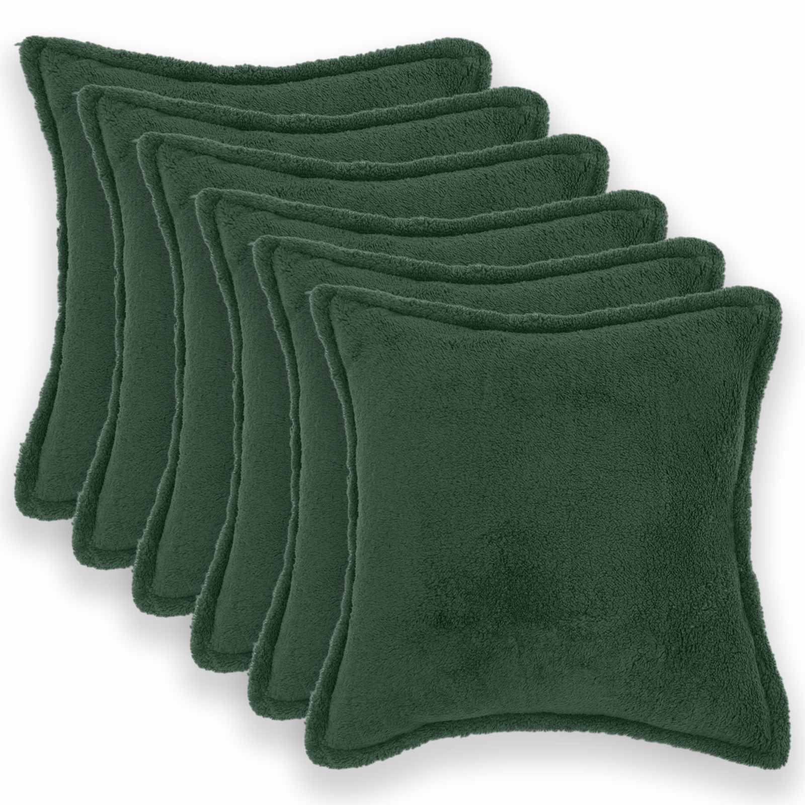 919286_1.jpg vidaXL Poťah na podložku 6 pcs HOUTEN Tmavozelená 50 x 50 cm Bouclé – Obrázok 1