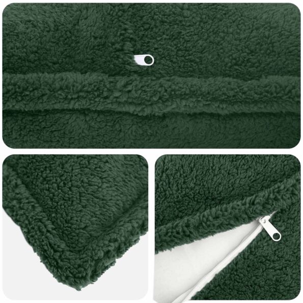 vidaXL Poťah na podložku 6 pcs HOUTEN Tmavozelená 50 x 50 cm Bouclé – Obrázok 4