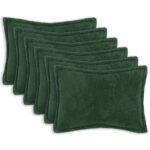 vidaXL Poťah na podložku 6 pcs HOUTEN Tmavozelená 50 x 80 cm Bouclé