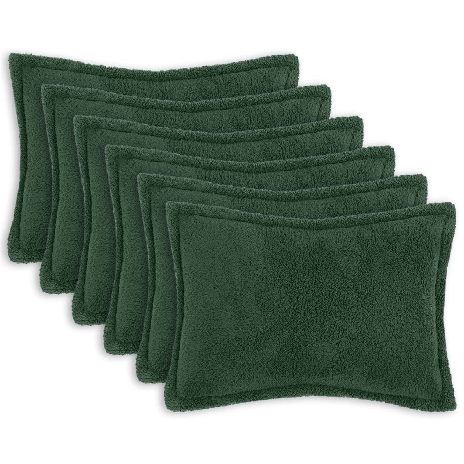 920244_1.jpg vidaXL Poťah na podložku 6 pcs HOUTEN Tmavozelená 50 x 80 cm Bouclé – Obrázok 1