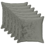 vidaXL Poťah na podložku 6 pcs HOUTEN Tmavosivá 55 x 55 cm Flanel