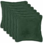 vidaXL Poťah na podložku 6 pcs HOUTEN Tmavozelená 60 x 60 cm Bouclé