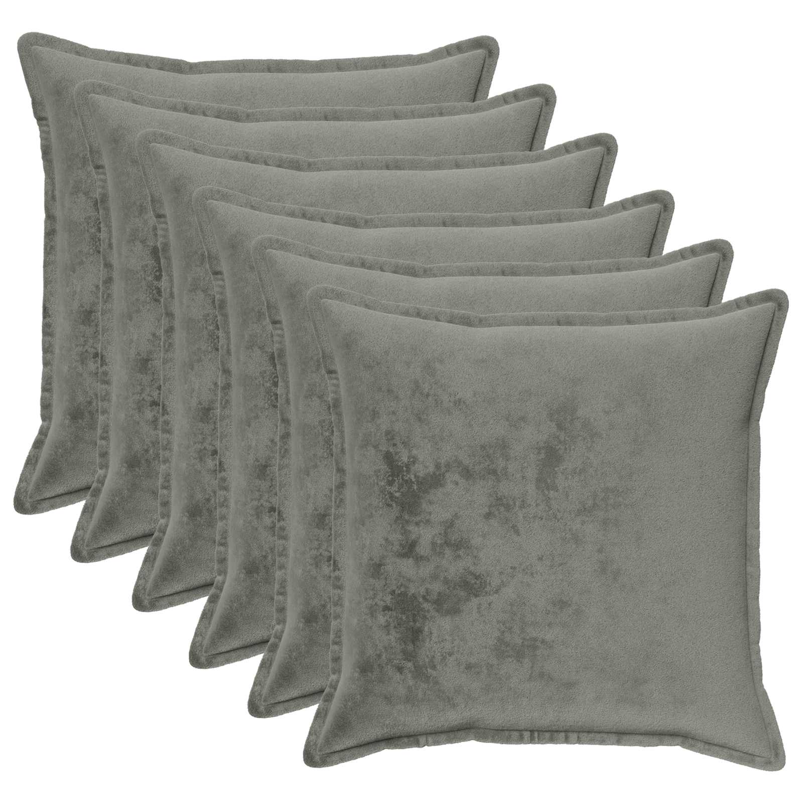 921200_1.jpg vidaXL Poťah na podložku 6 pcs HOUTEN Tmavosivá 65 x 65 cm Flanel – Obrázok 1