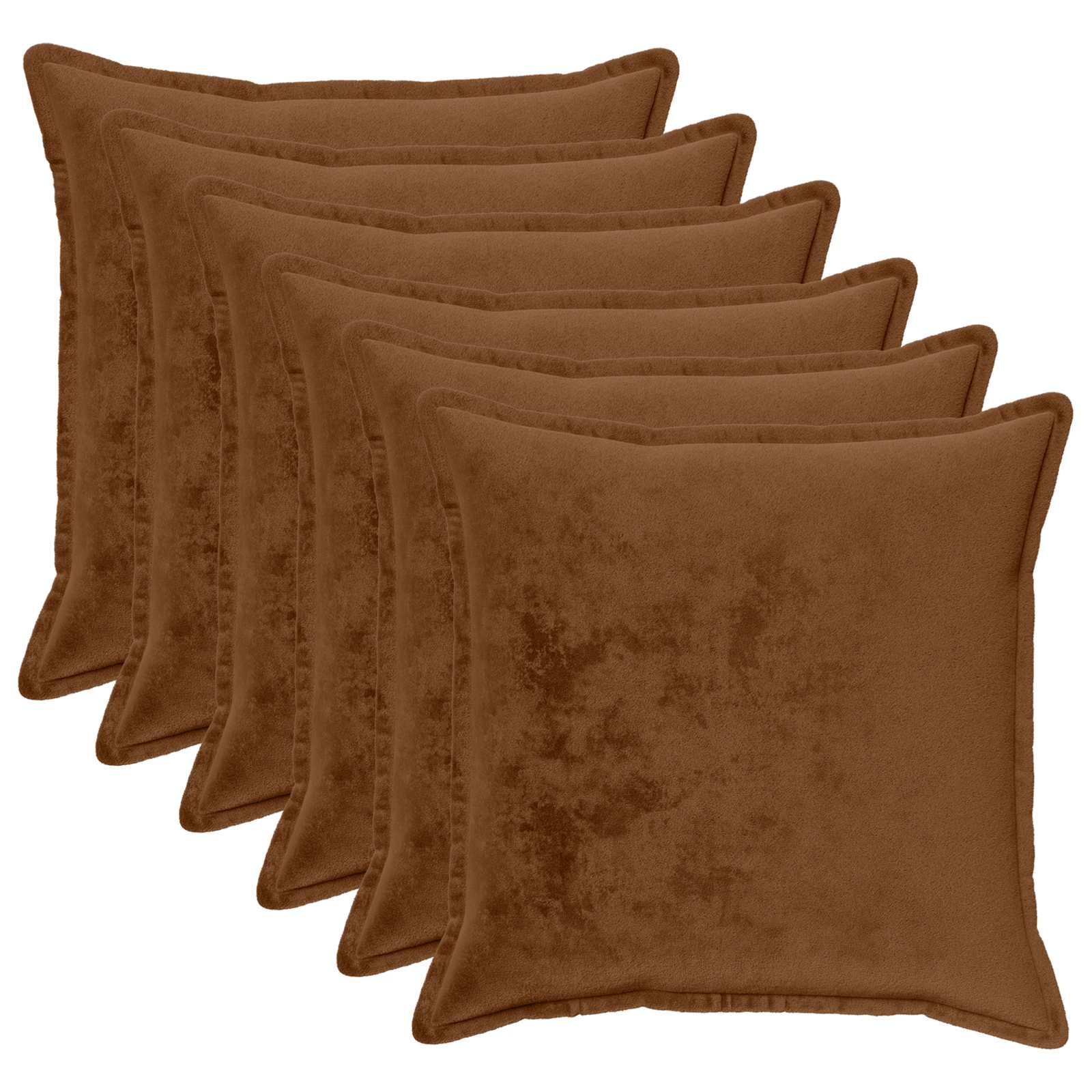 921206_1.jpg vidaXL Poťah na podložku 6 pcs HOUTEN Svetlohnedá 65 x 65 cm Flanel – Obrázok 1