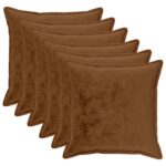 vidaXL Poťah na podložku 6 pcs HOUTEN Svetlohnedá 70 x 70 cm Flanel