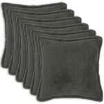 vidaXL Poťah na podložku 6 pcs HOUTEN Tmavosivá 80 x 80 cm Bouclé