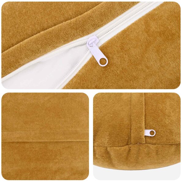 vidaXL Poťah na podložku 2 pcs HEERLEN Žltá Ø 50 cm Mikrovlákno fleece – Obrázok 4