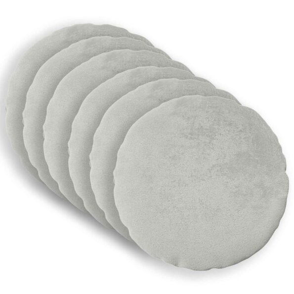 vidaXL Poťah na podložku 6 ks HEERLEN Svetlosivá Priem. 50 cm Flanel – Obrázok 2