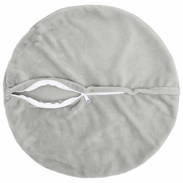 vidaXL Poťah na podložku 6 ks HEERLEN Svetlosivá Priem. 50 cm Flanel – Obrázok 4