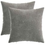 vidaXL Podložka 2 ks HEERLEN Tmavosivá 40 x 40 cm Čenilová tkanina – Obrázok 2