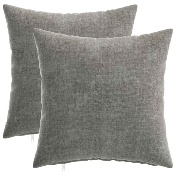 vidaXL Podložka 2 ks HEERLEN Tmavosivá 40 x 40 cm Čenilová tkanina – Obrázok 2