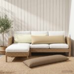 vidaXL Podložka s vankúšom HEERLEN Béžová 40 x 145 cm Polyester – Obrázok 3