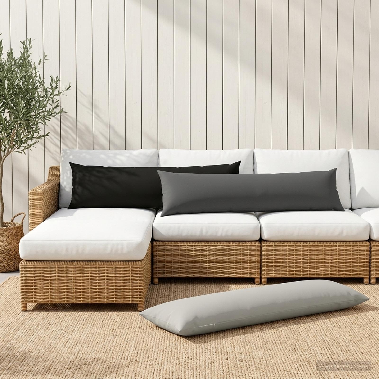 926233_1.jpg vidaXL Podložka s vankúšom HEERLEN Čierna 40 x 145 cm Polyester – Obrázok 1