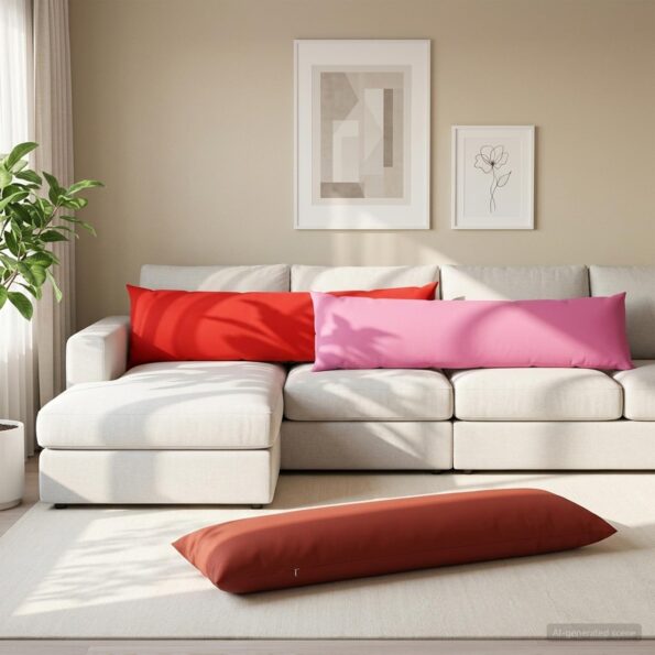 vidaXL Podložka s vankúšom HEERLEN Ružová 40 x 145 cm Polyester – Obrázok 3