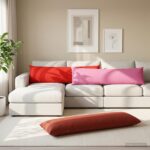 vidaXL Podložka s vankúšom HEERLEN Červená 40 x 145 cm Polyester – Obrázok 3