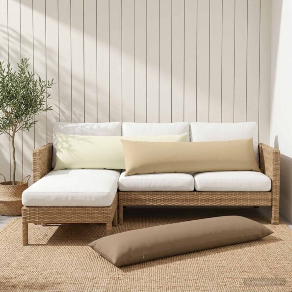 vidaXL Podložka s vankúšom HEERLEN Sivohnedá 40 x 145 cm Polyester – Obrázok 3