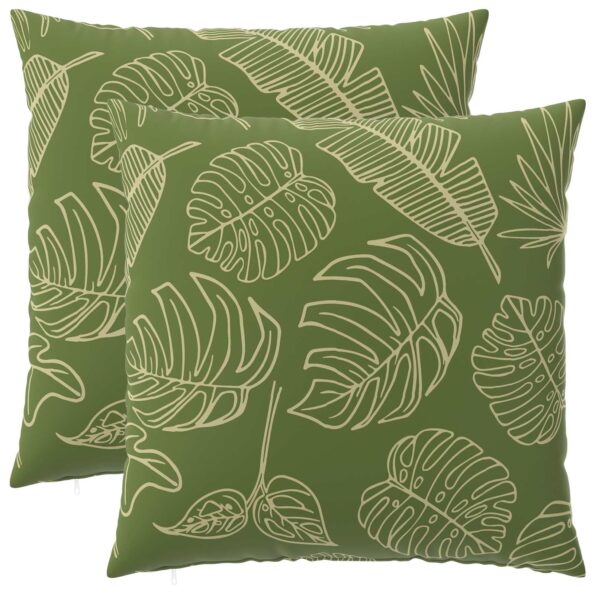 vidaXL Podložka 2 ks HEERLEN Design s listami 60 x 60 cm Polyester – Obrázok 2