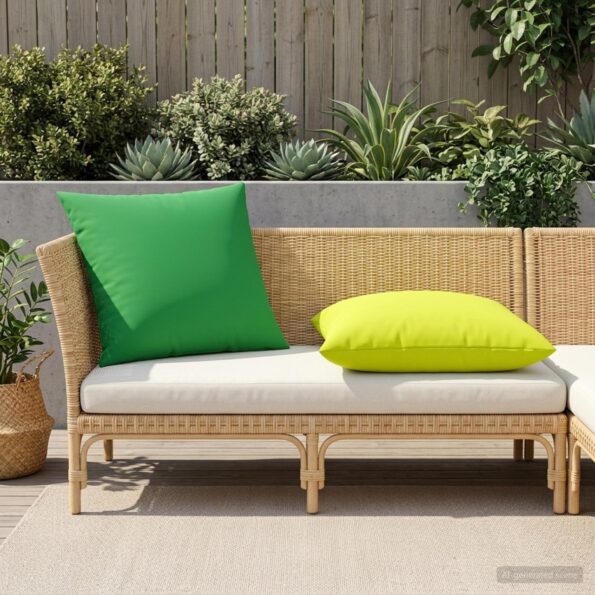 vidaXL Dekoračný vankúš 2 ks HEERLEN Zelená 70 x 70 cm Polyester – Obrázok 3