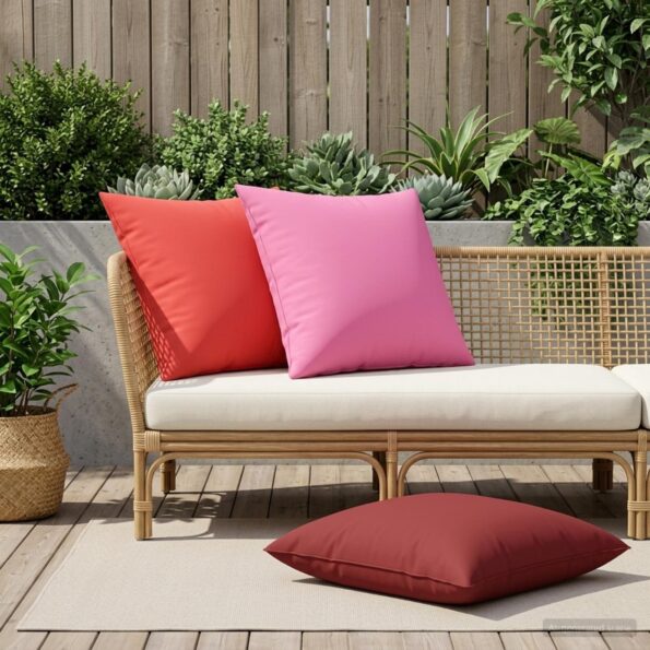 vidaXL Dekoračný vankúš 2 ks HEERLEN Červená 70 x 70 cm Polyester – Obrázok 3
