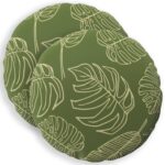 vidaXL Podložka 2 ks HEERLEN Design s listami Ø 30 cm Polyester – Obrázok 2