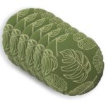 vidaXL Podložka 6 ks HEERLEN Design s listami Ø 50 cm Polyester – Obrázok 2