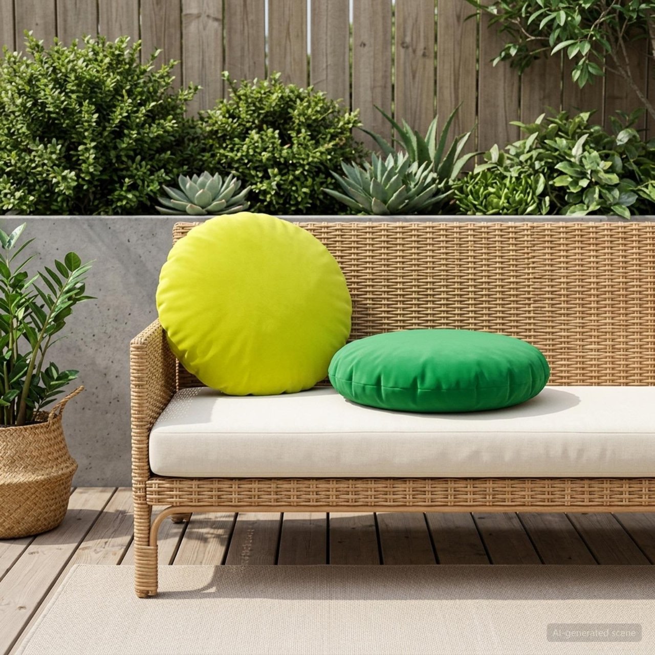929807_1.jpg vidaXL Podložka 2 ks HEERLEN Zelená Ø 60 cm Polyester – Obrázok 1