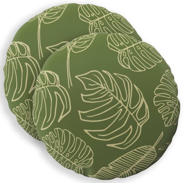 vidaXL Podložka 2 ks HEERLEN Design s listami Ø 60 cm Polyester – Obrázok 2