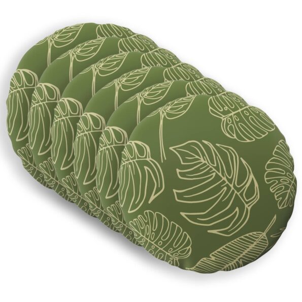 vidaXL Podložka 6 ks HEERLEN Design s listami Ø 60 cm Polyester – Obrázok 2
