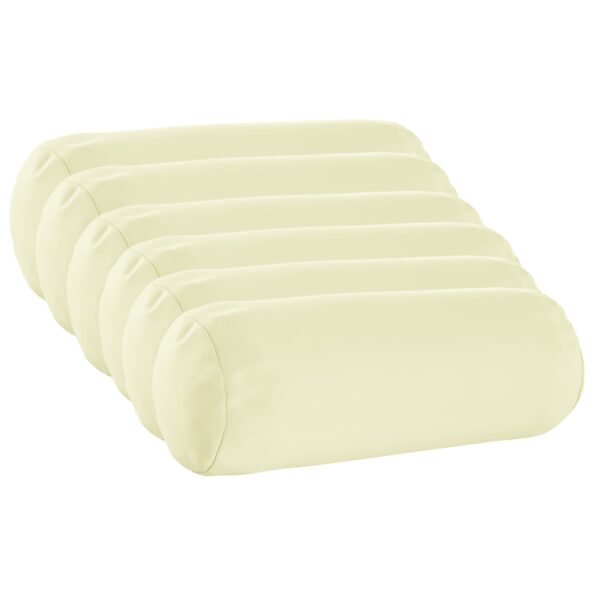 vidaXL Podložka 6 ks HEERLEN Krémová Ø 15 x 40 cm Polyester – Obrázok 2