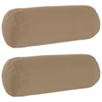 vidaXL Podložka 2 ks HEERLEN Sivohnedá Ø 15 x 40 cm Polyester – Obrázok 2