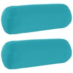vidaXL Podložka 2 ks HEERLEN Tyrkysová Ø 15 x 40 cm Polyester – Obrázok 2